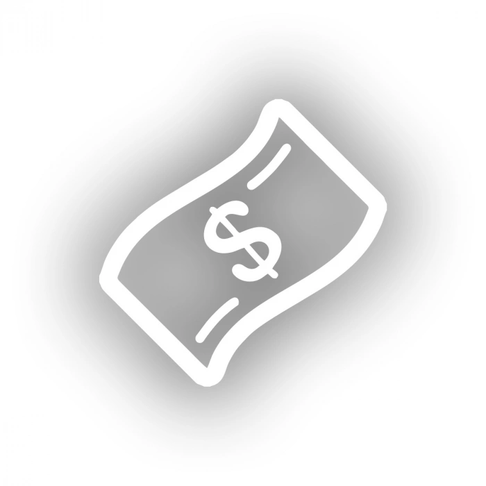 Dolar Banknot Araba Sticker 17x17 Cm Beyaz