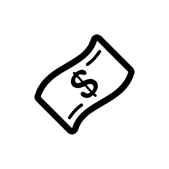 Dolar Banknot Araba Sticker 17x17 Cm Siyah