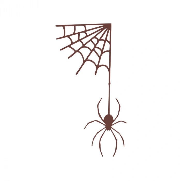 Ağdan Sarkan Örümcek Araba Sticker 17x17 Cm Kahverengi