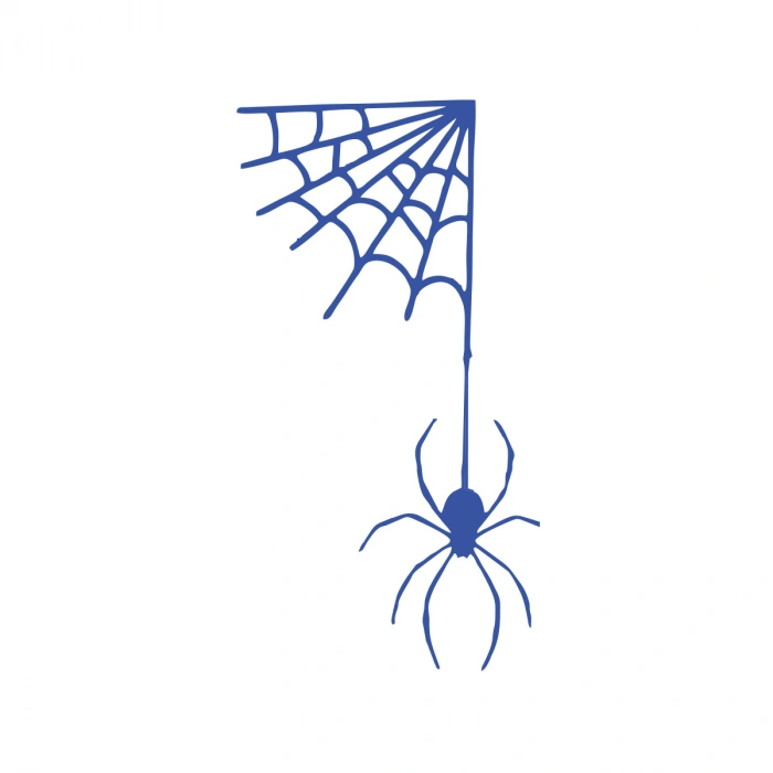 Ağdan Sarkan Örümcek Araba Sticker 17x17 Cm Mavi