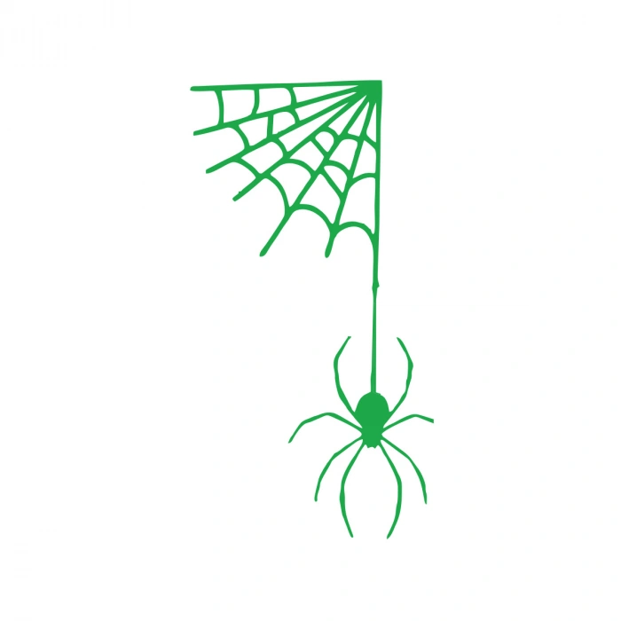 Ağdan Sarkan Örümcek Araba Sticker 17x17 Cm Yeşil