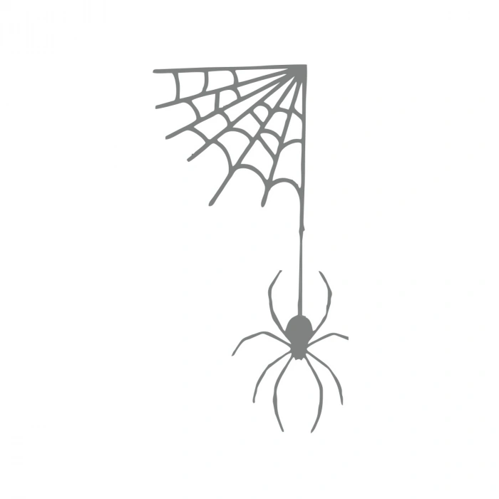 Ağdan Sarkan Örümcek Araba Sticker 17x17 Cm Gri