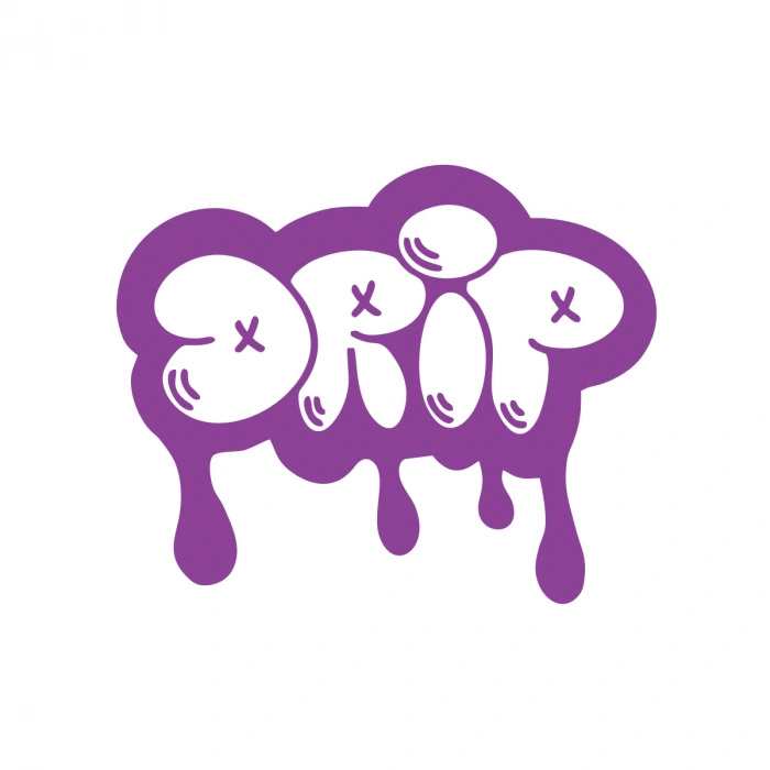 Graffiti Drip Araba Sticker 17x17 Cm Mor