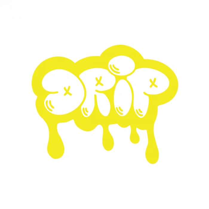 Graffiti Drip Araba Sticker 17x17 Cm Sarı