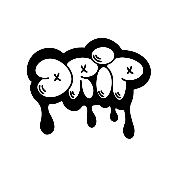 Graffiti Drip Araba Sticker 17x17 Cm Siyah