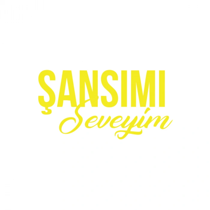 Şansımı Seveyim Araba Sticker 17x17 Cm Sarı