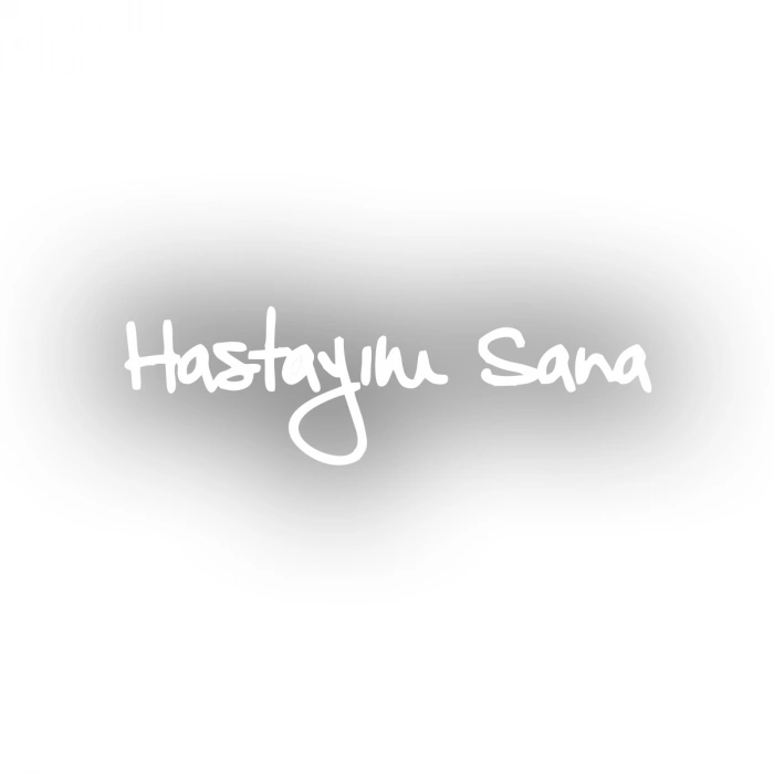 Hastayım Sana Araba Sticker 17x17 Cm Beyaz