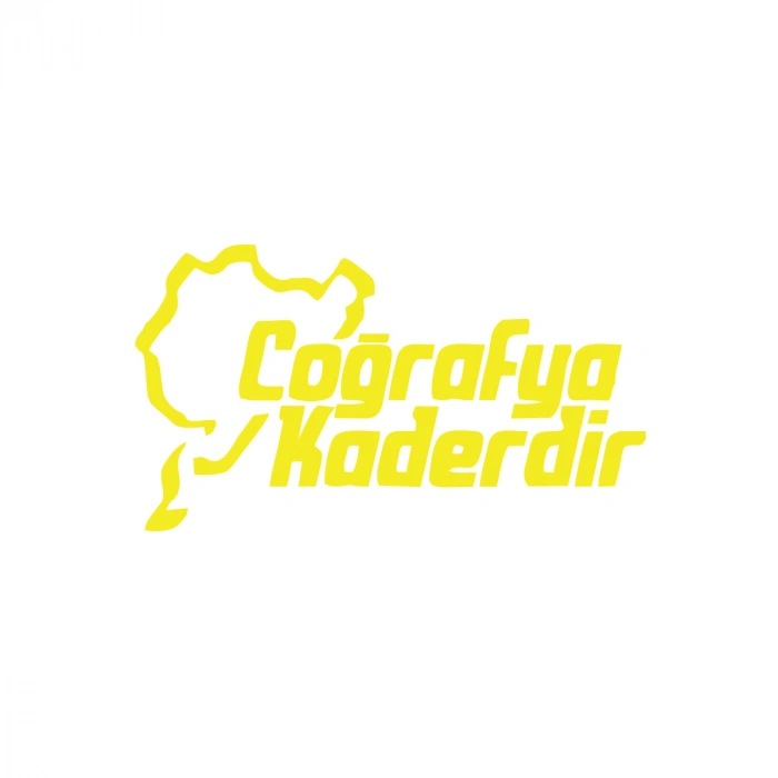 Coğrafya Kaderdir Araba Sticker  17x17 Cm Sarı