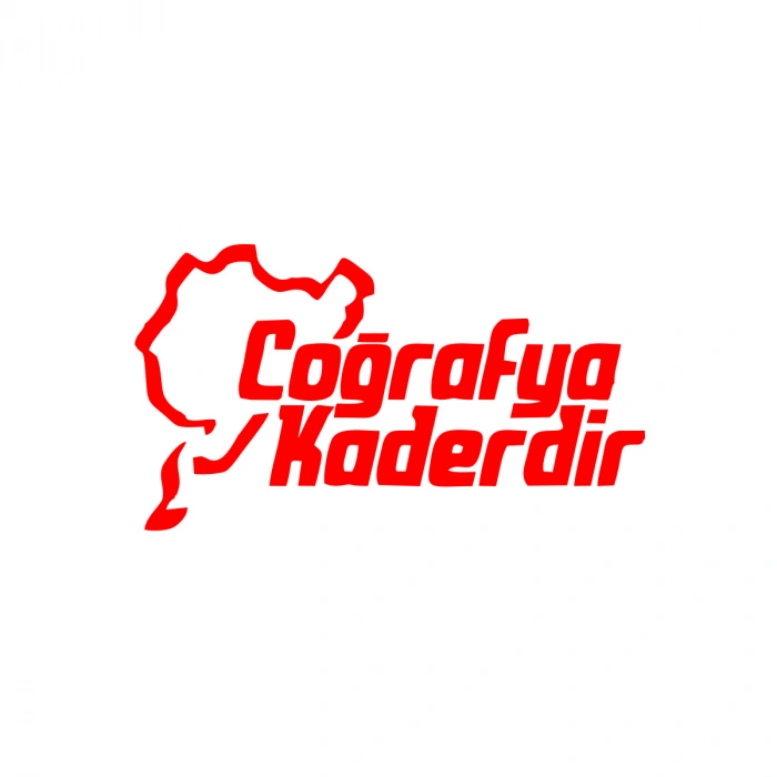 Coğrafya Kaderdir Araba Sticker  17x17 Cm Kırmızı