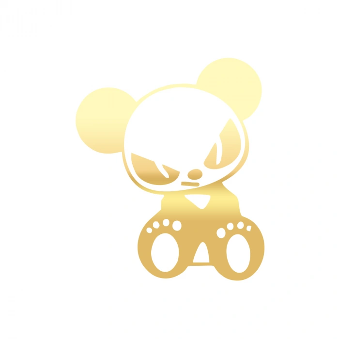 Kızgın Panda Araba Sticker 17x17 Cm Gold
