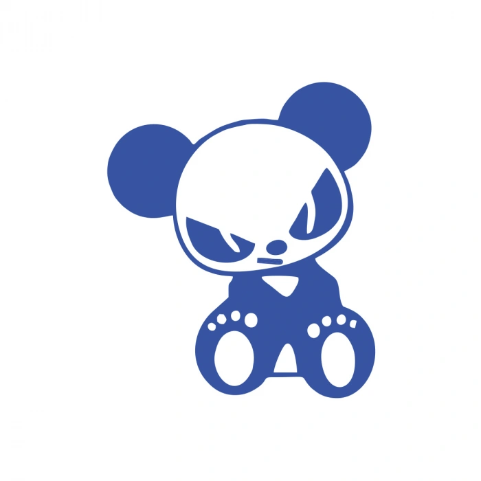 Kızgın Panda Araba Sticker 17x17 Cm Mavi