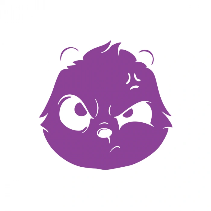 Kızgın Panda Araba Sticker 17x17 Cm Mor