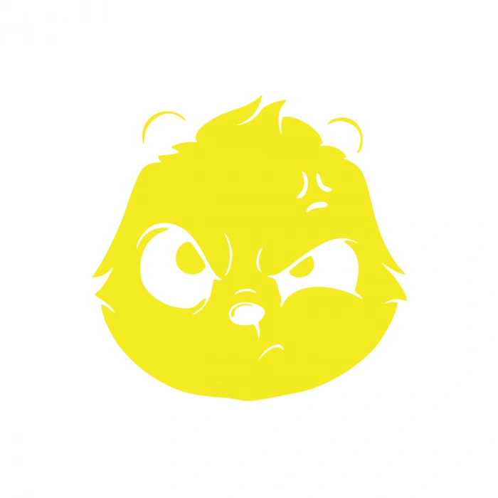 Kızgın Panda Araba Sticker 17x17 Cm Sarı