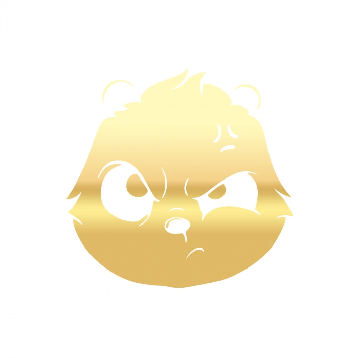 Kızgın Panda Araba Sticker 17x17 Cm Gold