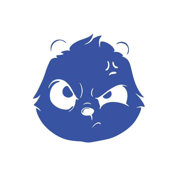 Kızgın Panda Araba Sticker 17x17 Cm Mavi