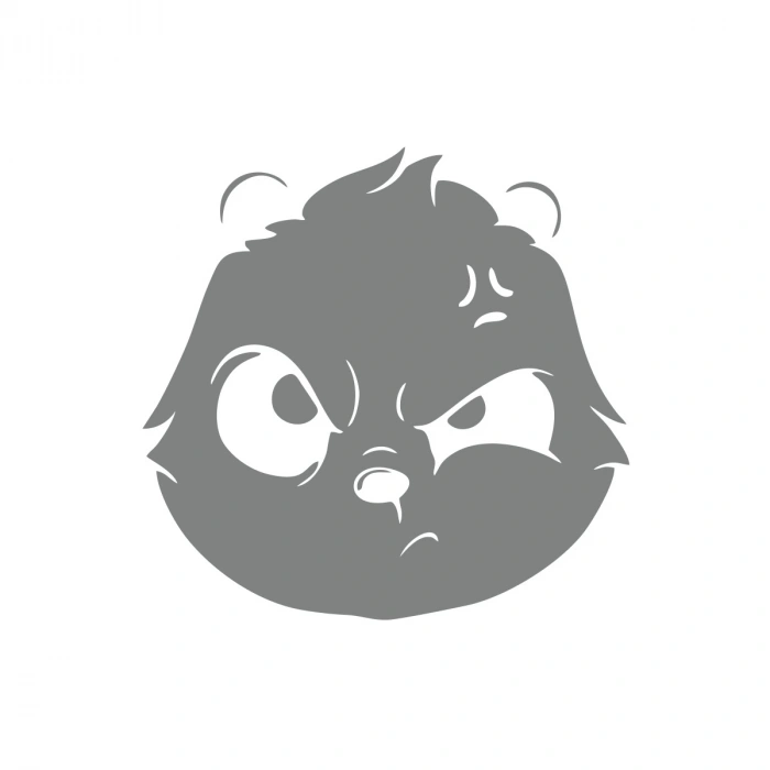 Kızgın Panda Araba Sticker 17x17 Cm Gri