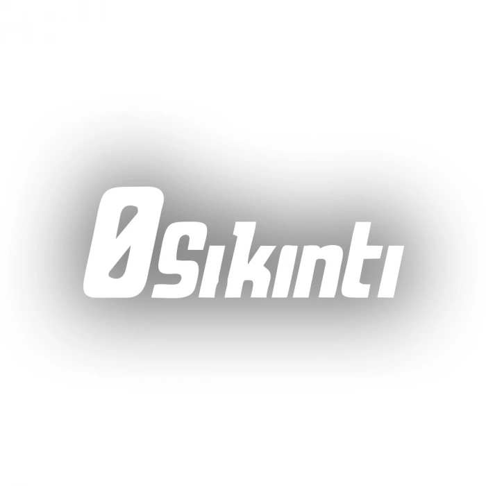 0 Sıkıntı Araba Sticker 17x17 Cm Beyaz