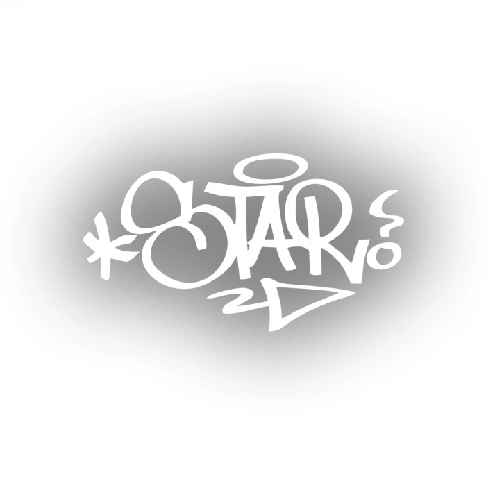 Graffiti Star Araba Sticker 17x17 Cm Beyaz