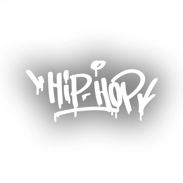 Graffiti Hiphop Araba Sticker 17x17 Cm Beyaz