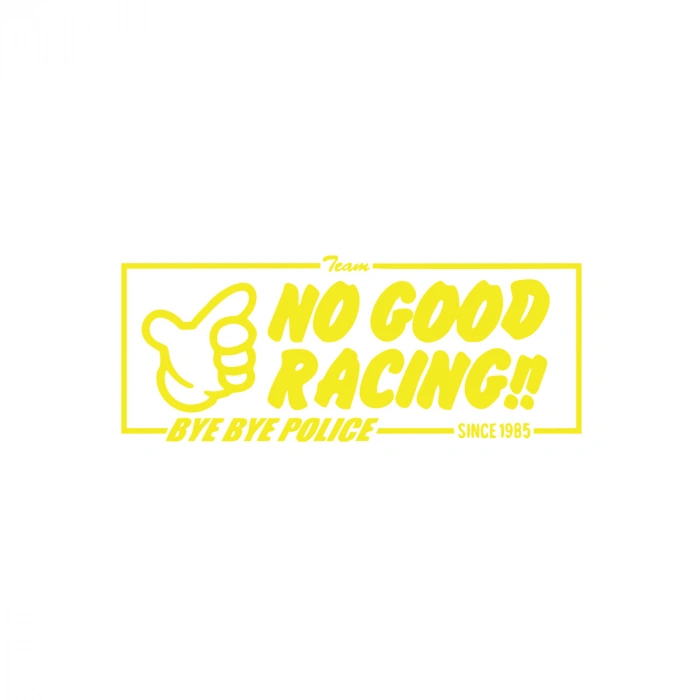 No Good Racing Araba Sticker 17x17 Cm Sarı