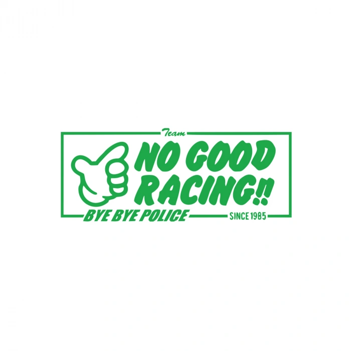 No Good Racing Araba Sticker 17x17 Cm Yeşil