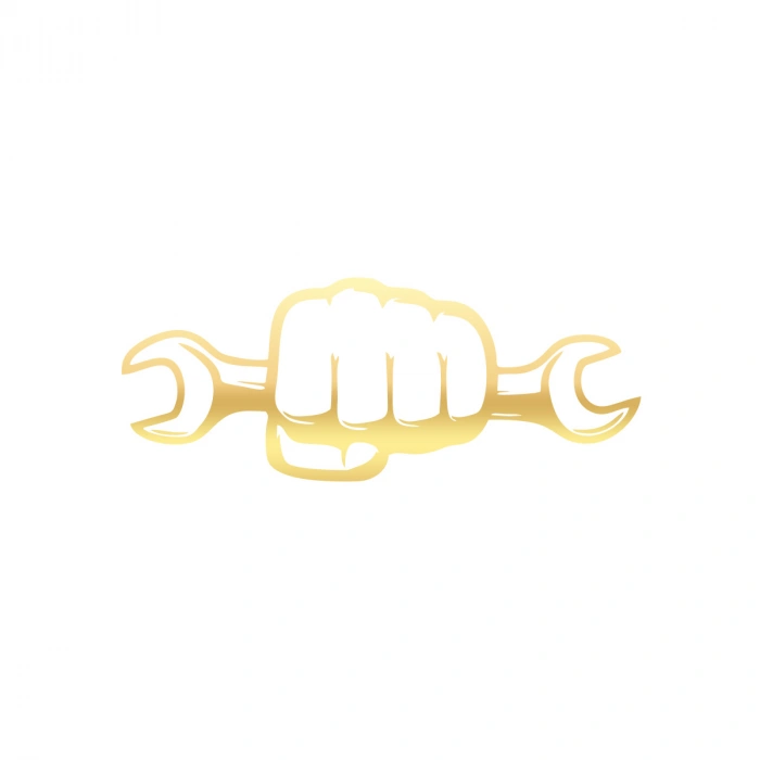 İngiliz Anahtarı Araba Sticker 17x17 Cm Gold