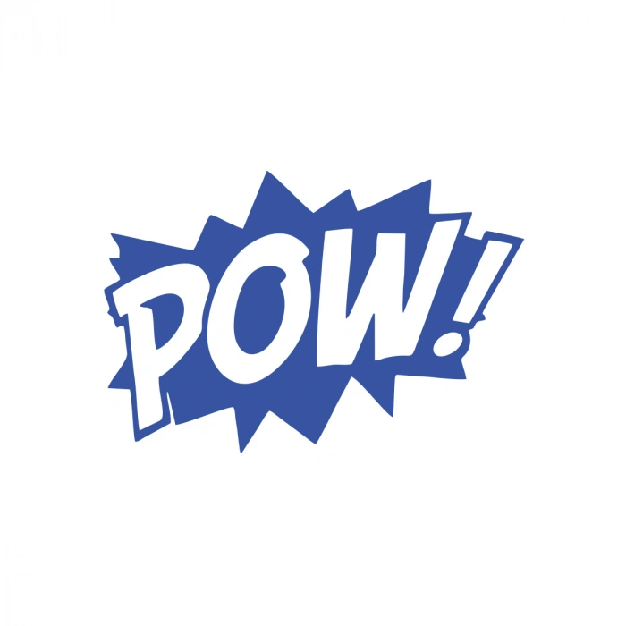 Pow Araba Sticker 17x17 Cm Mavi