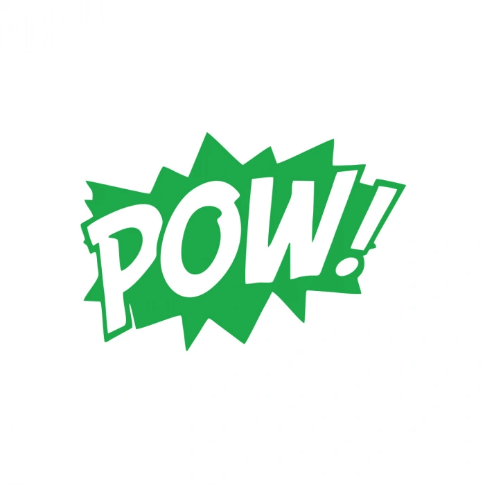 Pow Araba Sticker 17x17 Cm Yeşil