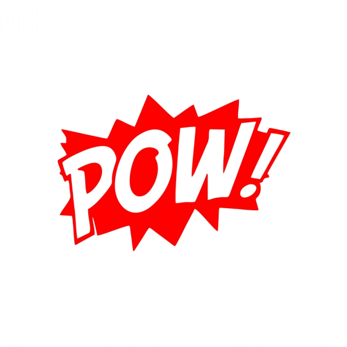 Pow Araba Sticker 17x17 Cm Kırmızı