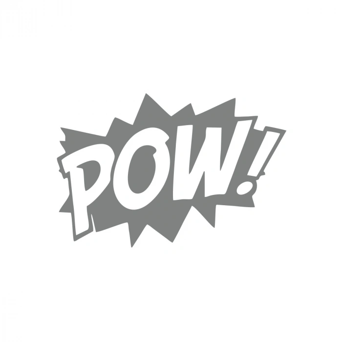 Pow Araba Sticker 17x17 Cm Gri