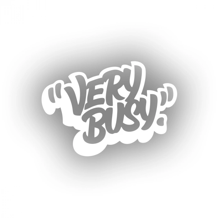 Very Busy Araba Sticker 17x17 Cm Beyaz