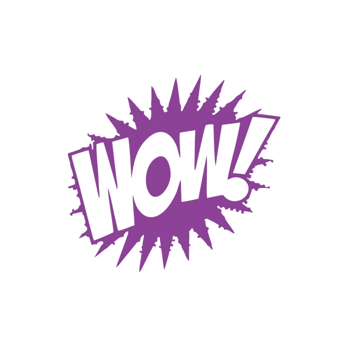 Wow Araba Sticker 17x17 Cm Mor