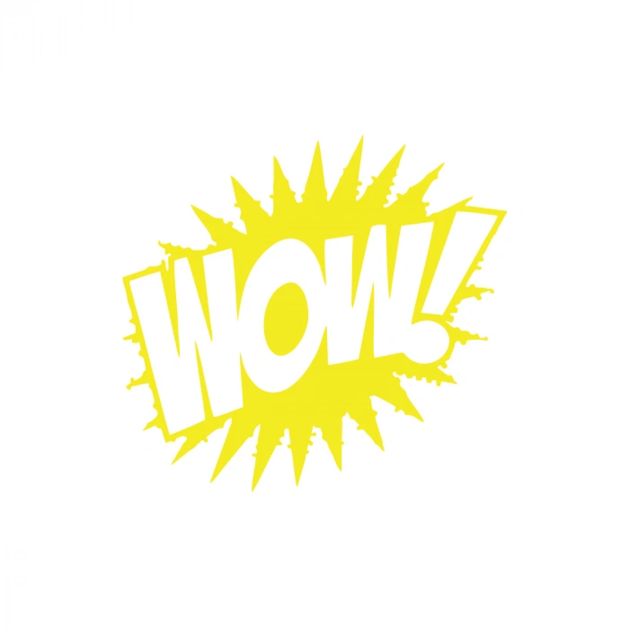 Wow Araba Sticker 17x17 Cm Sarı