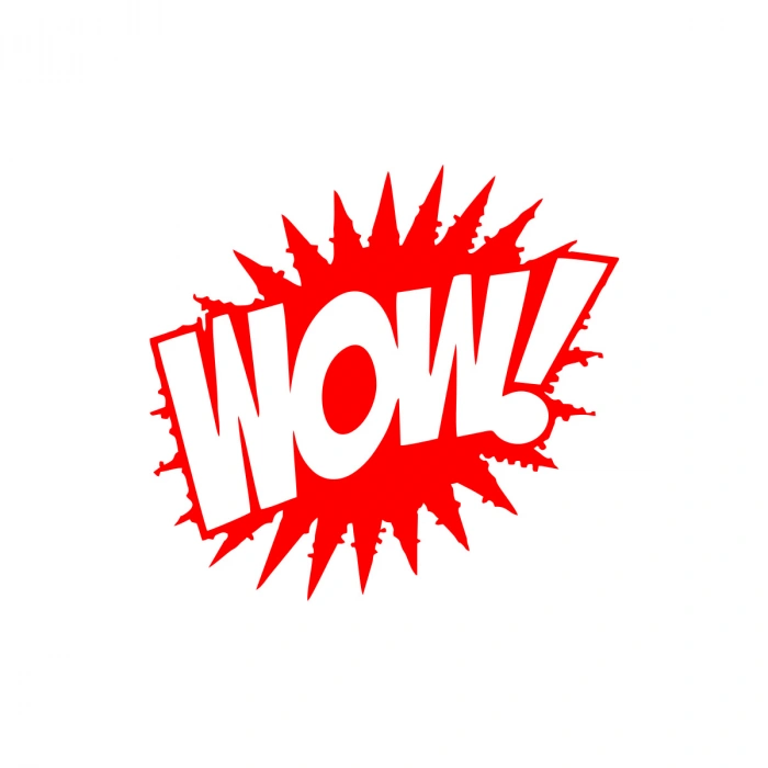 Wow Araba Sticker 17x17 Cm Kırmızı