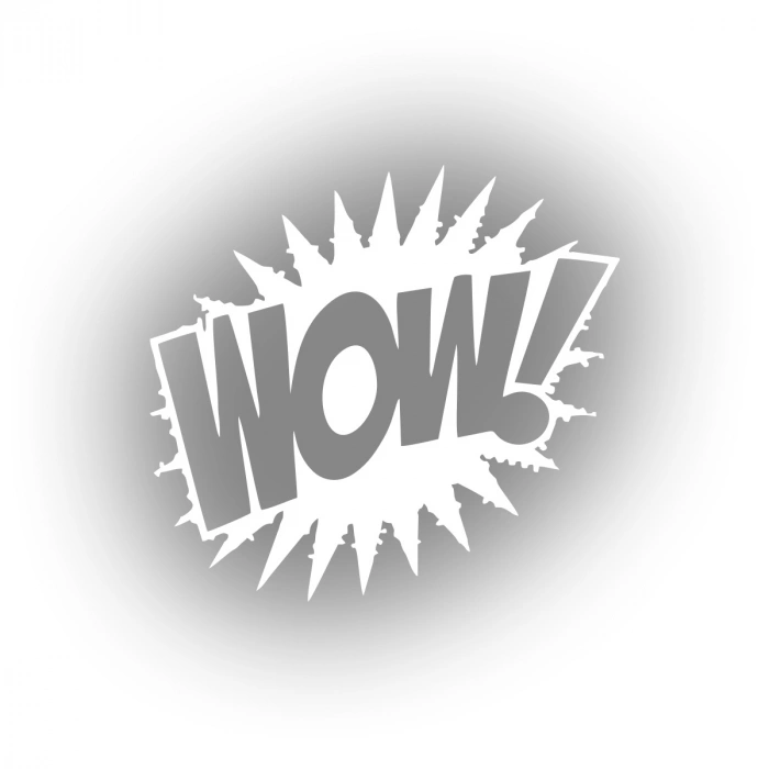 Wow Araba Sticker 17x17 Cm Beyaz