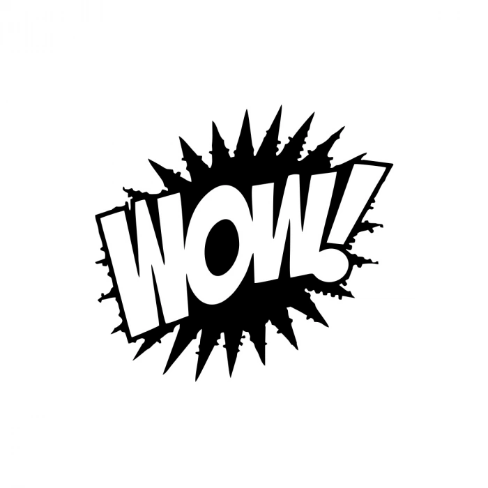 Wow Araba Sticker 17x17 Cm Siyah