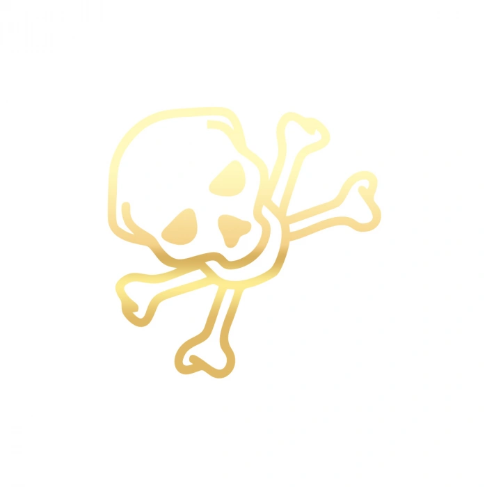 İskelet Kafası Araba Sticker 17x17 Cm Gold