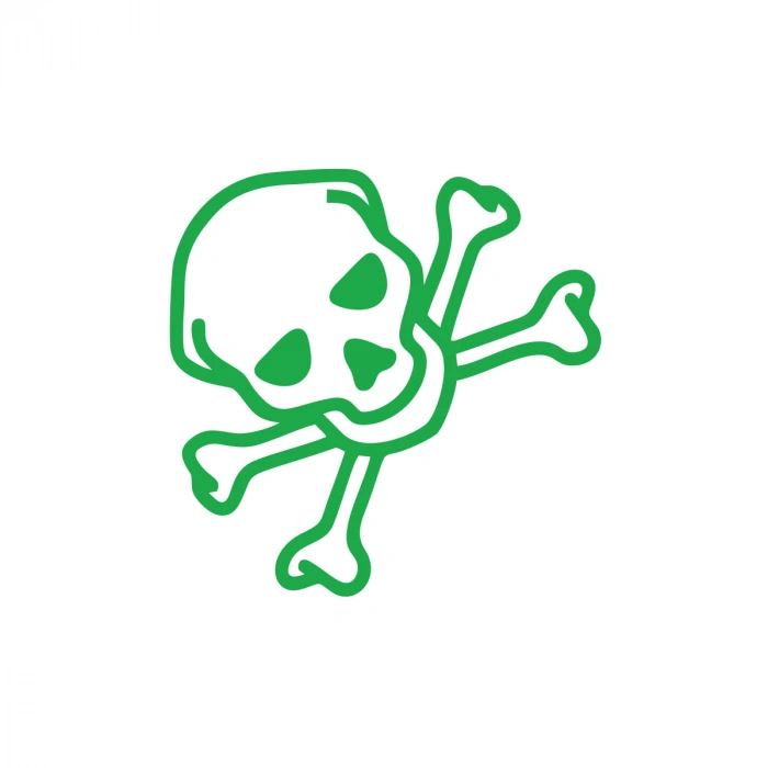 İskelet Kafası Araba Sticker 17x17 Cm Yeşil