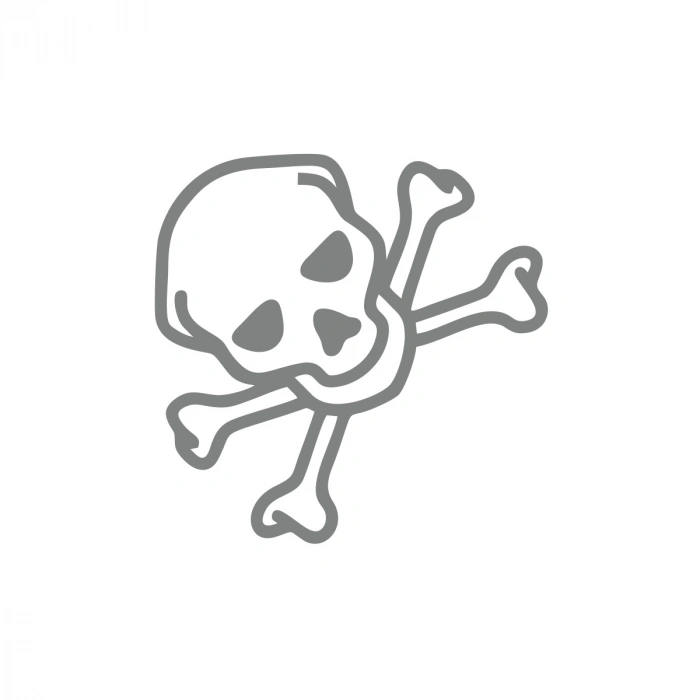 İskelet Kafası Araba Sticker 17x17 Cm Gri