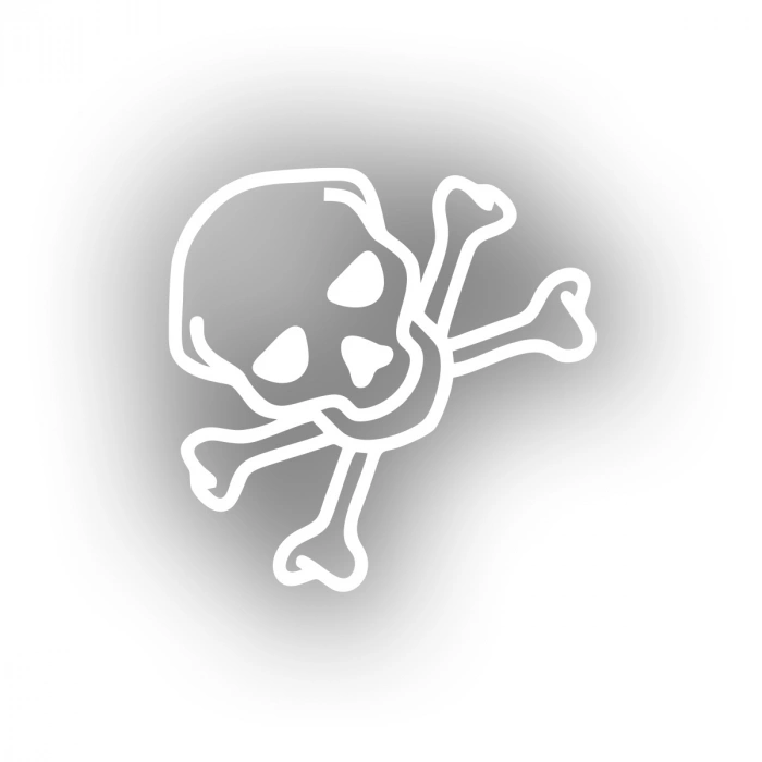 İskelet Kafası Araba Sticker 17x17 Cm Beyaz