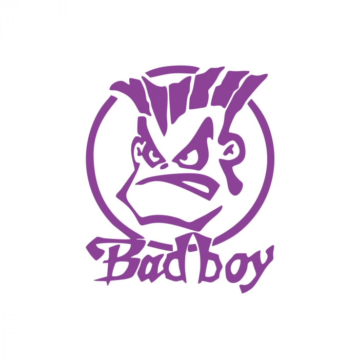 Bad Boy Araba Sticker 17x17 Cm Mor