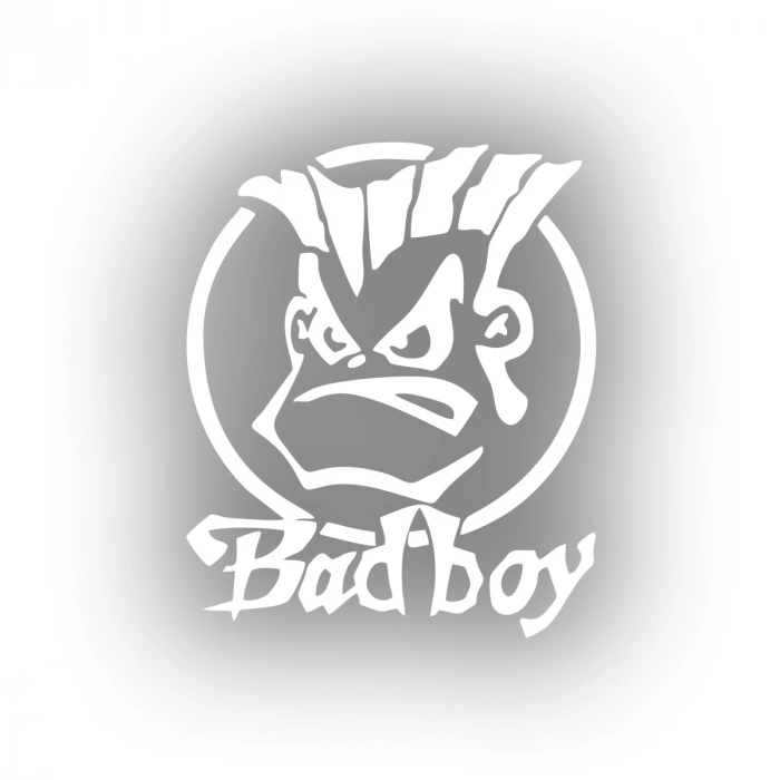 Bad Boy Araba Sticker 17x17 Cm Beyaz
