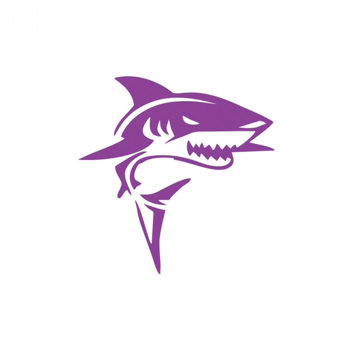 Kızgın Köpek Balığı Araba Sticker 17x17 Cm Mor