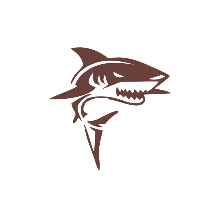 Kızgın Köpek Balığı Araba Sticker 17x17 Cm Kahverengi