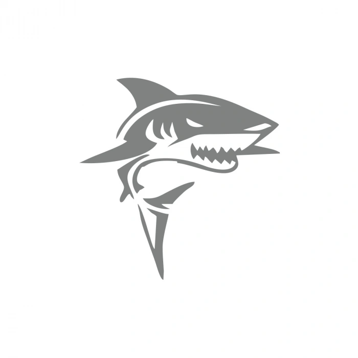 Kızgın Köpek Balığı Araba Sticker 17x17 Cm Gri