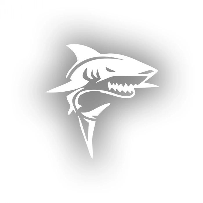 Kızgın Köpek Balığı Araba Sticker 17x17 Cm Beyaz