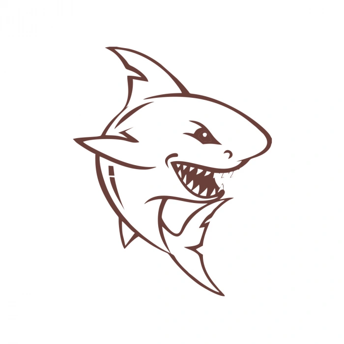 Köpek Balığı Araba Sticker 17x17 Cm Kahverengi