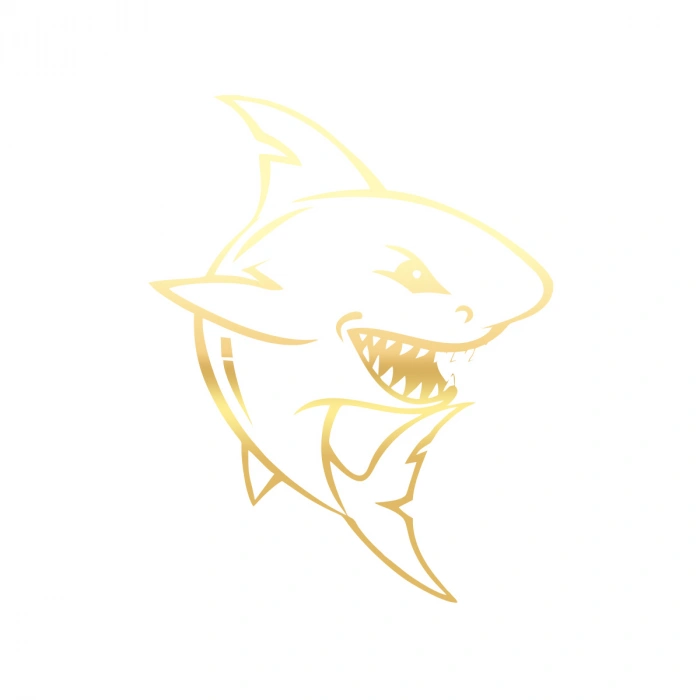 Köpek Balığı Araba Sticker 17x17 Cm Gold