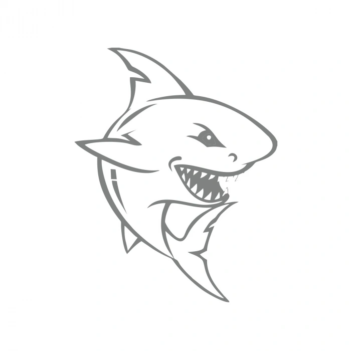 Köpek Balığı Araba Sticker 17x17 Cm Gri