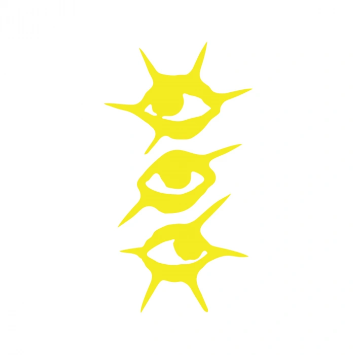 Gözler Araba Sticker 17x17 Cm Sarı